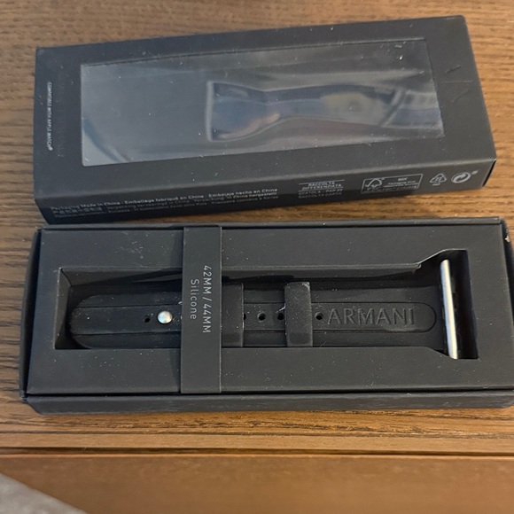 A/X Armani Exchange Black Silicone Watch Strap - Picture 1 of 1
